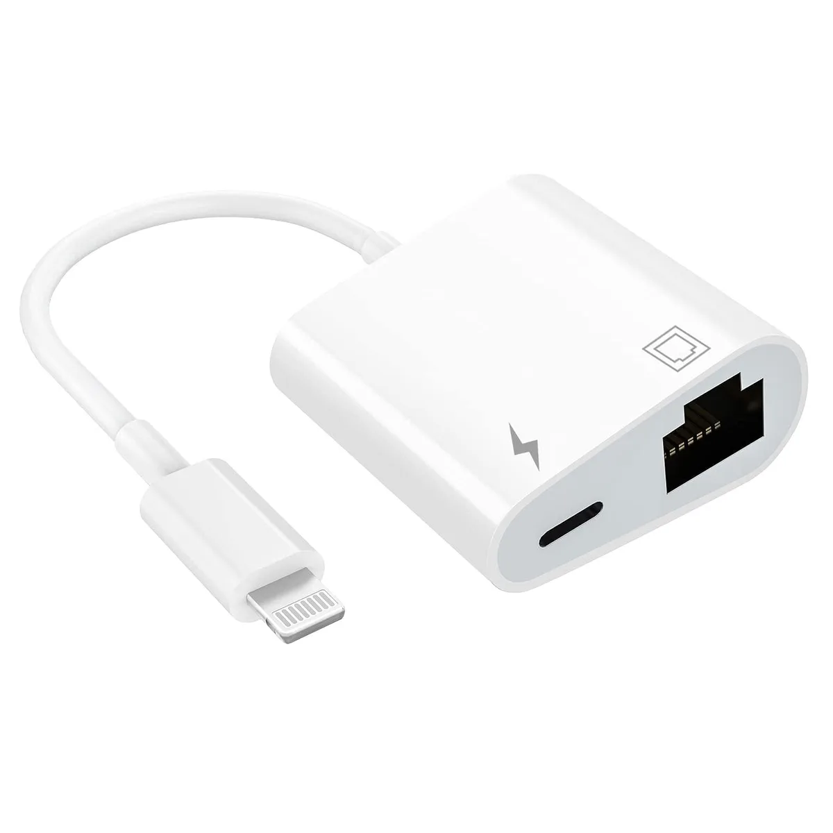  Zebra DESOFICON-2in1-Lightning-Ethernet Lightning to RJ45 network connector — product photo