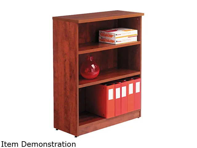 Alera Alera ALEVA634432MC Valencia Series three-shelf bookcase 31.75w x 14d x 39.38h Medium Cherry office furniture — product photo