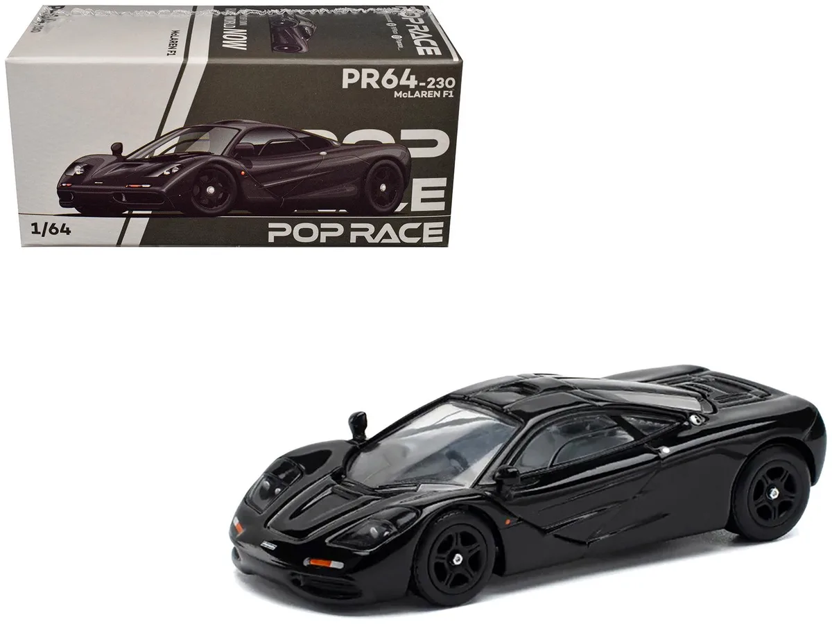 Pop Race Pop Race McLaren F1 Jet Black 1/64 Die Cast Model Car — product photo
