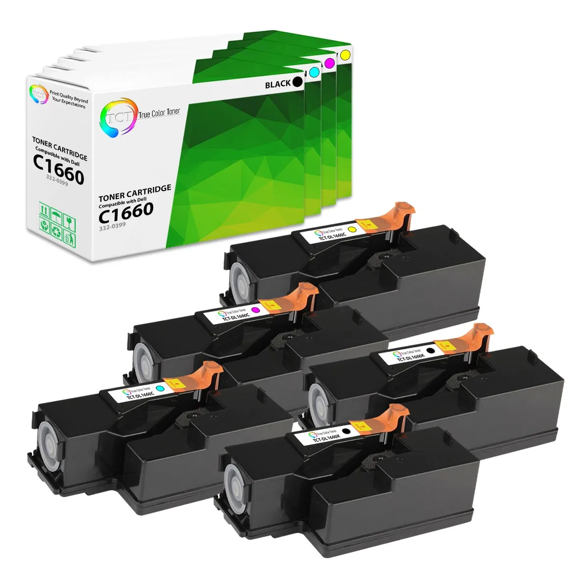 True Color Toner True Color Toner 1660 5 Pack Toner Cartridges 4 Colors — product photo