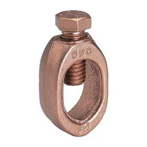 Pack of five copper ground rod clamps for 1/2 inch rods