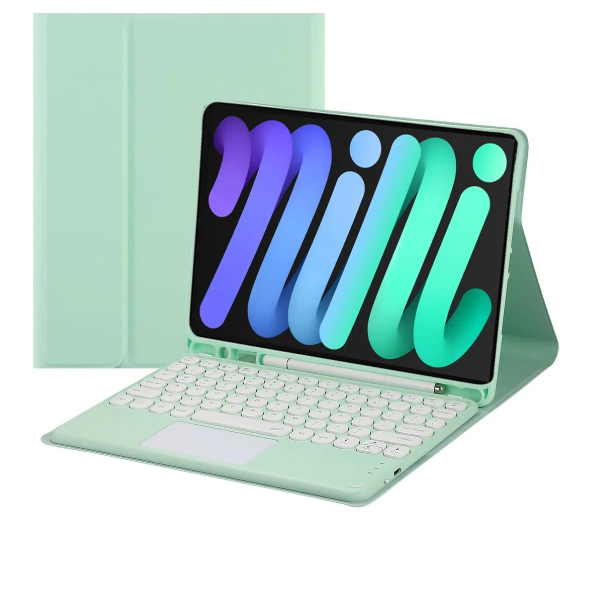 Timoom Timoom Bluetooth Keyboard Case with Touchpad for iPad Mini 6/7 8.3" Green — product photo