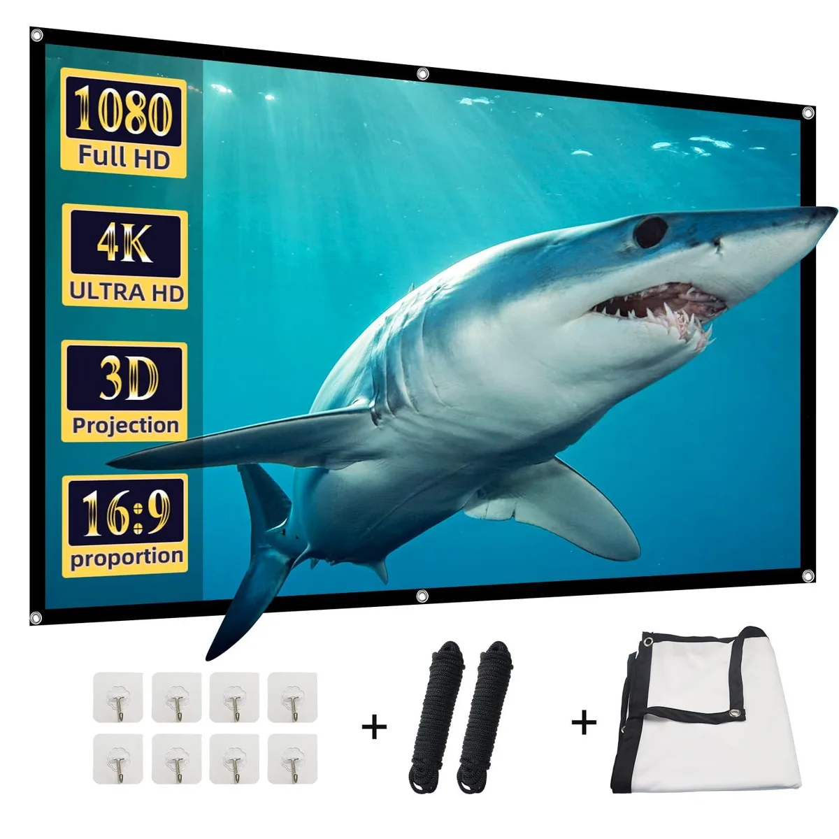 DUYIKJ 84 inch Foldable Portable Projector Screen 16:9 4K Double Sided — product photo