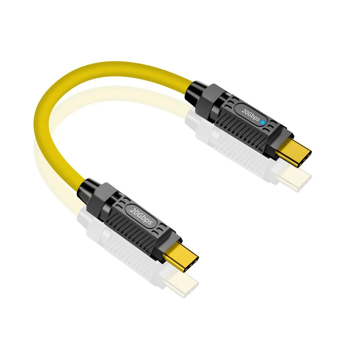 Vszerda Vszerda USB-C to USB-C cable 7.8 inch 140W 20Gbps 8K@60Hz Yellow — product photo
