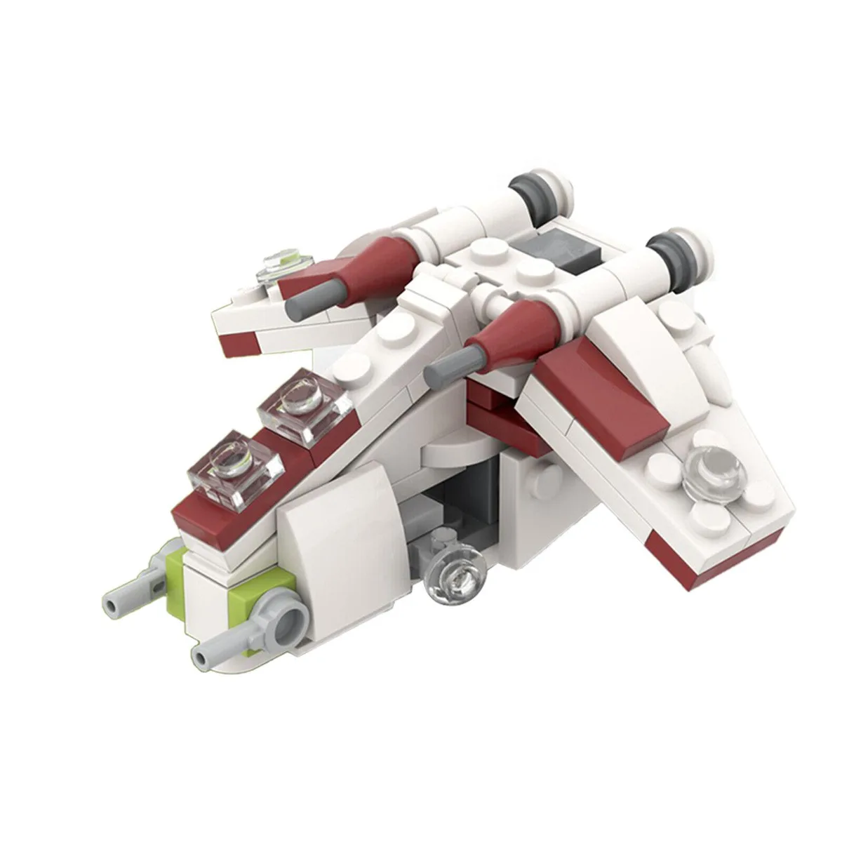Boxed set of 100 multi-colour plastic bricks for a micro LAAT ship model