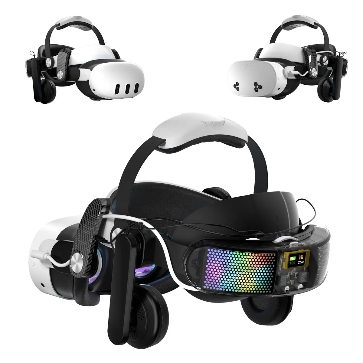  WOUNMTT Head Strap for Meta Quest 3/3S with 10000mAh Battery &amp; Detachable Speakers vr accessory — product photo