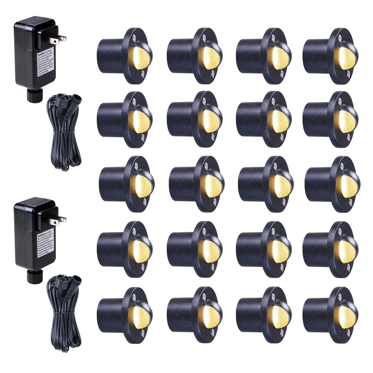 Yescom USA, Inc. Yescom USA, Inc. 11DCL004-WM-10T.V1X2 20-Pack 12V IP67 3000K Landscape Lighting — product photo
