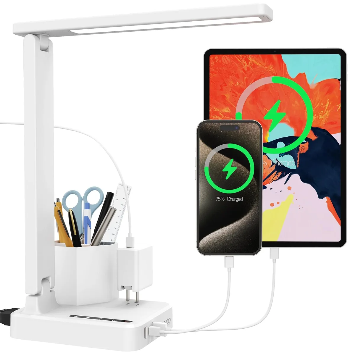  cozoo Desk Lamp with AC Outlet USB-C Pen Holder 10 W 800 lm — product photo