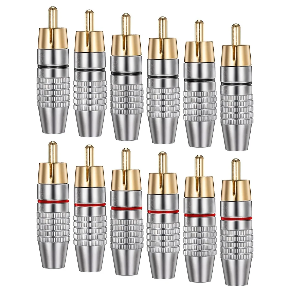 Boxwave Boxwave 12 Pcs RCA Male Plug Connectors Solderless Gold Audio Adapter — product photo