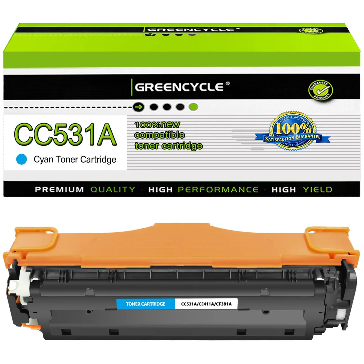 GREENCYCLE GREENCYCLE CC531A Cyan Toner Cartridge 2800 pages — product photo