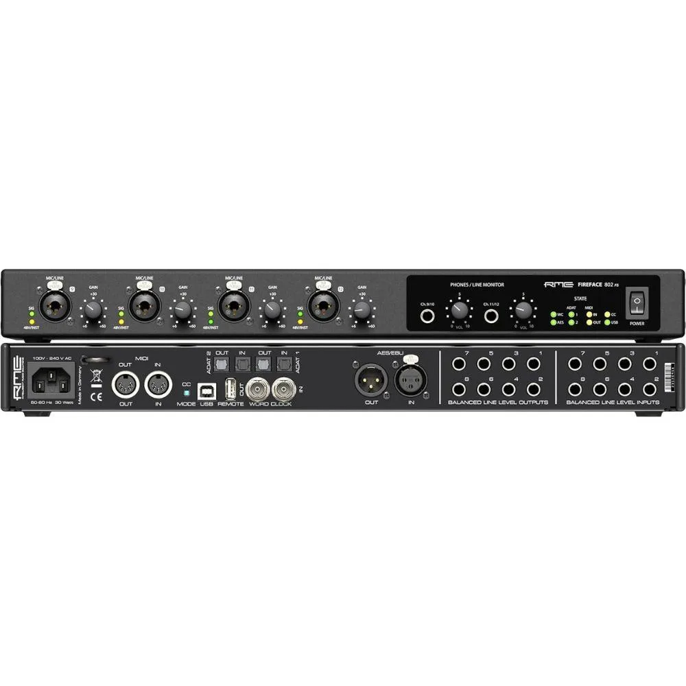 RME RME Fireface 802 FS AE 60-Channel USB-B MIDI Interface (Black) — product photo