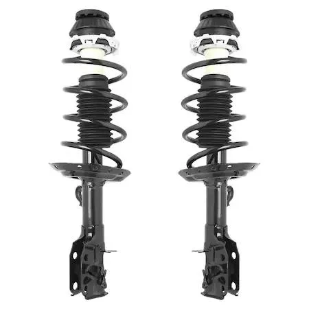 Pair of Unity front strut assemblies, silver metal finish