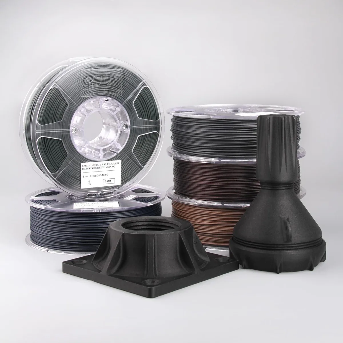 eSUN eSUN Carbon Fiber PETG Filament 1.75mm 1KG Blackish Green 3d printers accessory — product photo