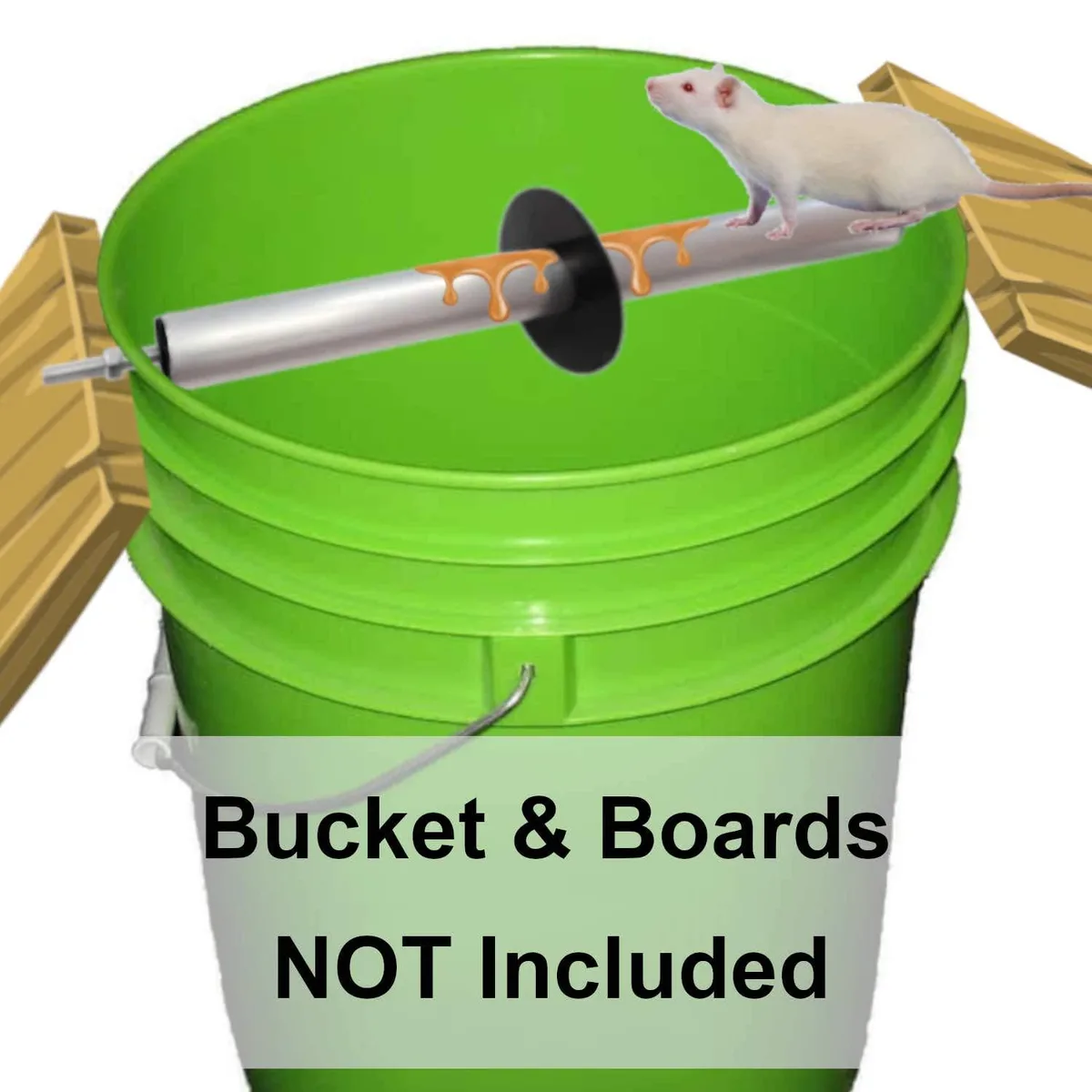 Lightweight plastic spin roller with central ring for bucket trap