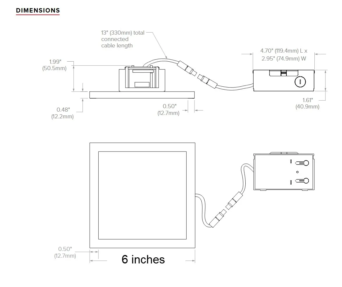 Hubbell Incorporated Hubbell Incorporated Prescolite 6 inch Square LED Downlight 1100 lumens 13 watts — product photo