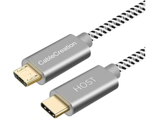 Manw Manw USB-C to Micro-USB Braided OTG Cable 2m 480Mbps Space Gray 6.6 FT — product photo