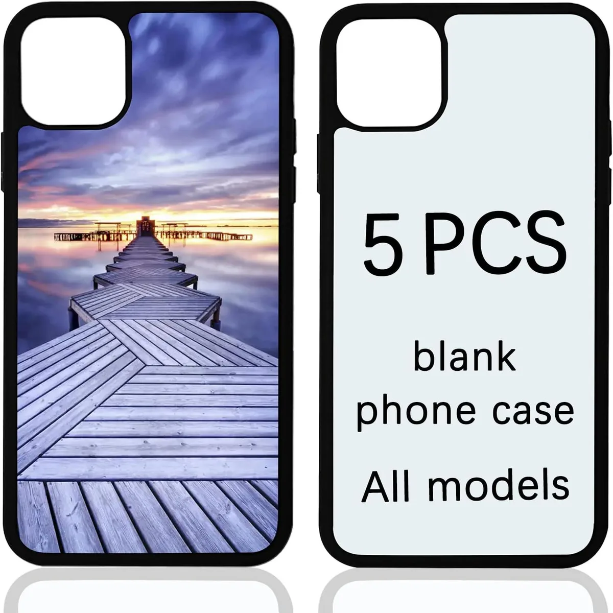 Transcend Transcend Sublimation Phone Case Blanks 5-Pack for iPhone 14 6.1 Inch Black — product photo