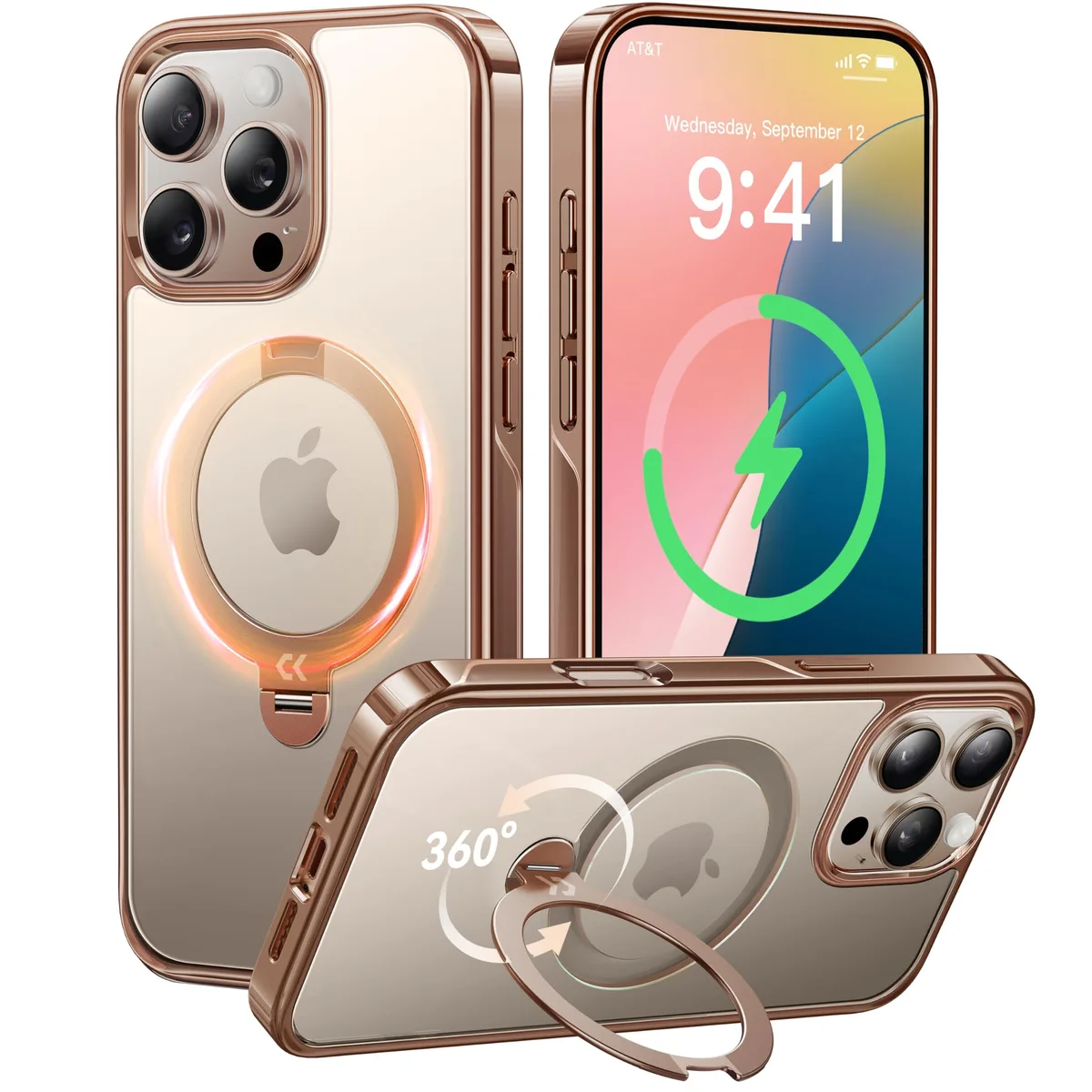 CASEKOO MagicStand Pro iPhone 16 Pro Max Case Desert Titanium — product photo