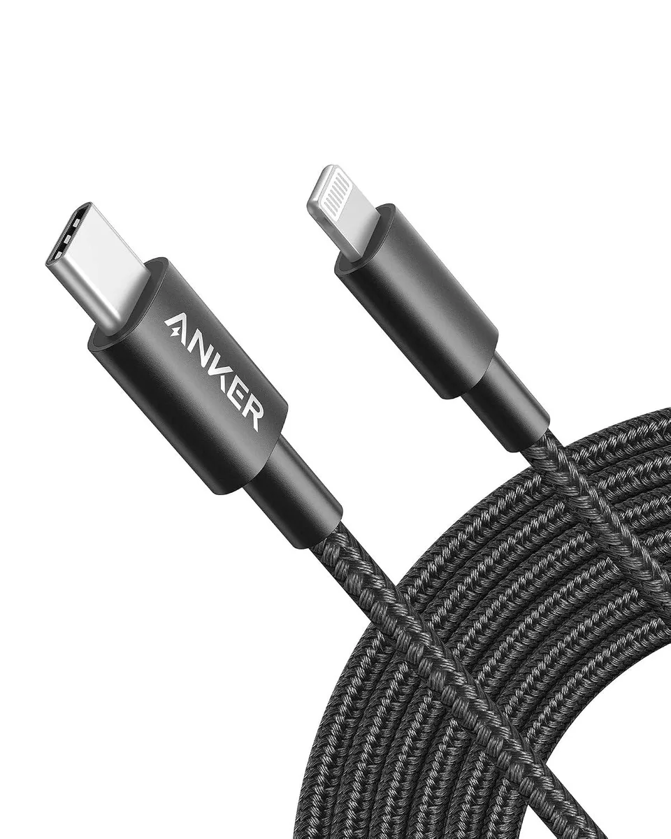 MCHOSE MCHOSE Nylon USB-C to Lightning Cable MFi 10ft Black — product photo