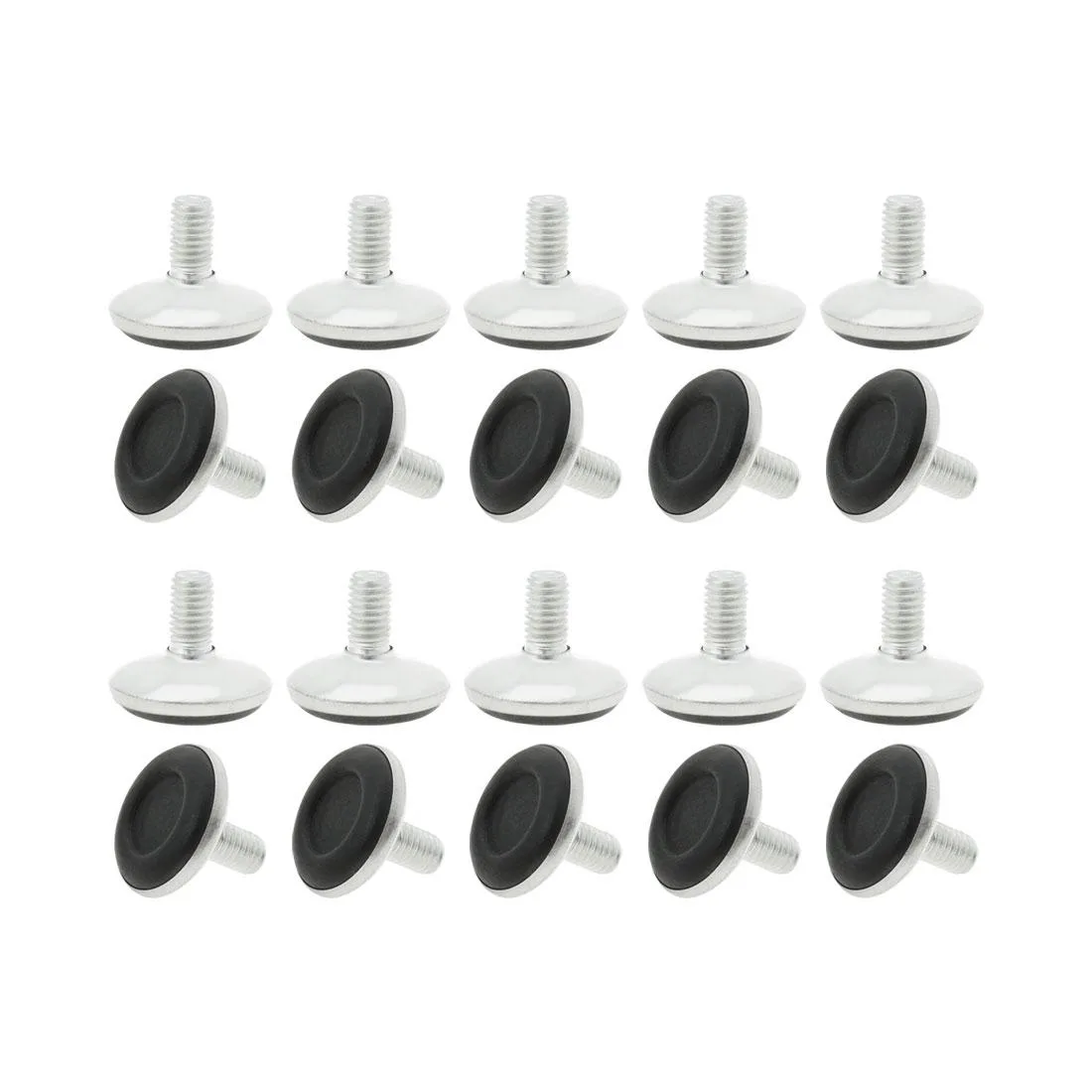 Set of 20 adjustable M8 leveling feet with 15mm base and 30mm screw