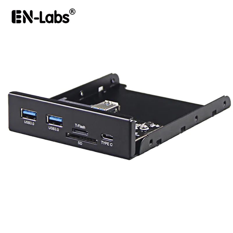 EN-Labs EN-Labs U3CR35U32UCM 3.5" internal card reader with USB 3.1 Type-C + 2× USB 3.0 hub — product photo