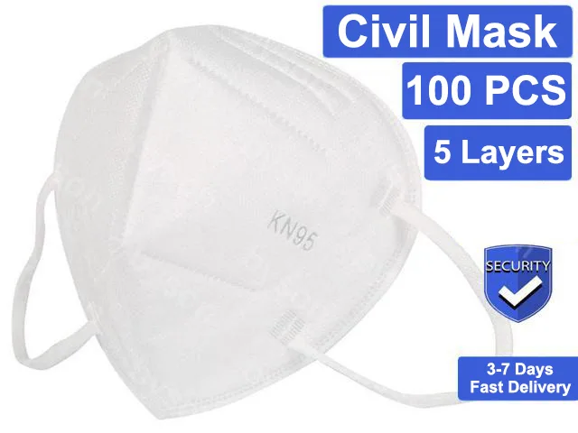 Ackmioxy Ackmioxy 100 Pcs KN95 Mask 5-Layer White First Aid — product photo