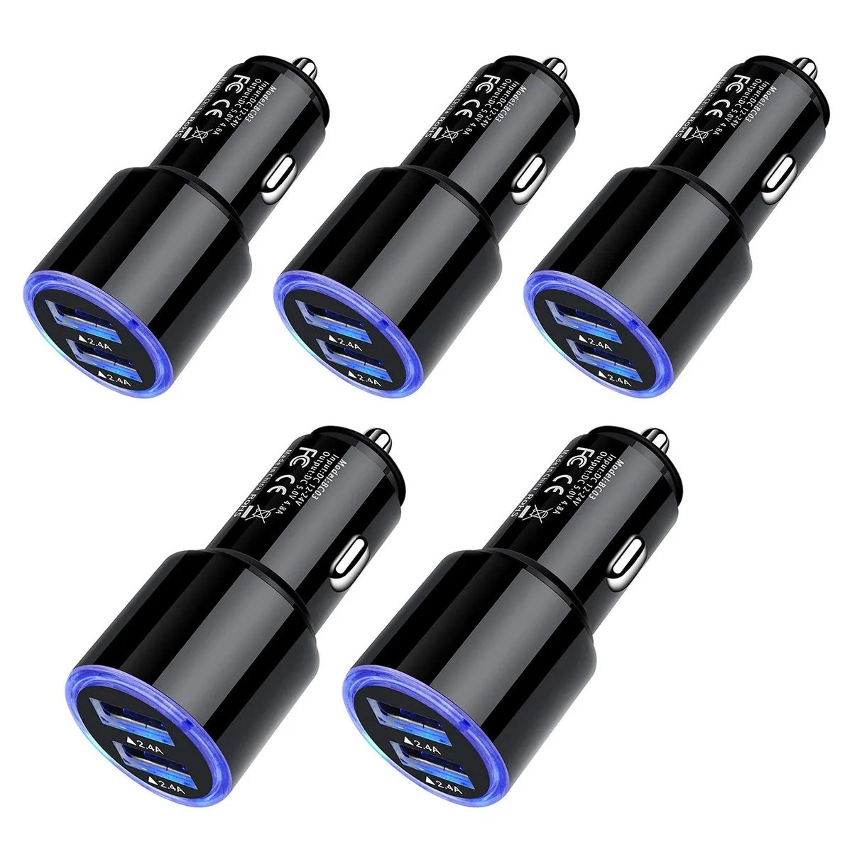 No Sew No Sew Car Charger 5 Pack 4.8A Dual Port — product photo