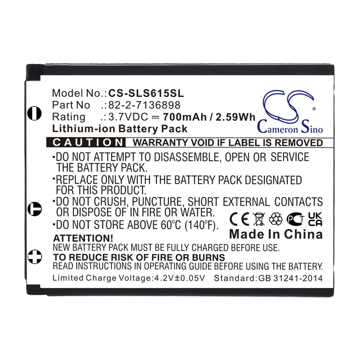  Cameron Sino Battery for SteelSeries Arctis Nova Pro 61527 700mAh 3.7V — product photo