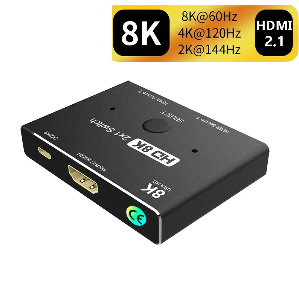 ESTONE ESTONE TJ-A002 2-Port HDMI 2.1 Switch 8K@60Hz 4K@120Hz 48Gbps — product photo