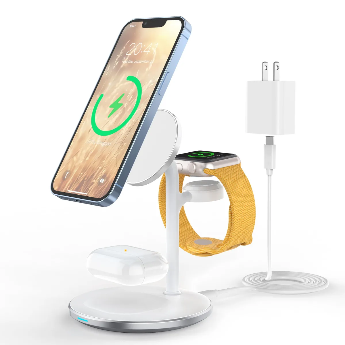 XooFly T585-F 3-in-1 Wireless Charging Station White — product photo