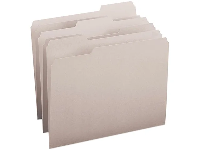 Smead Smead 12343 file folder, 1/3 cut top tab, letter, gray, 100 per box — vörumynd