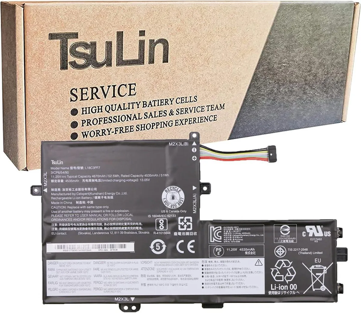 NShi NShi L18C3PF7 laptop battery 11.25V 52.5Wh 4670mAh — product photo