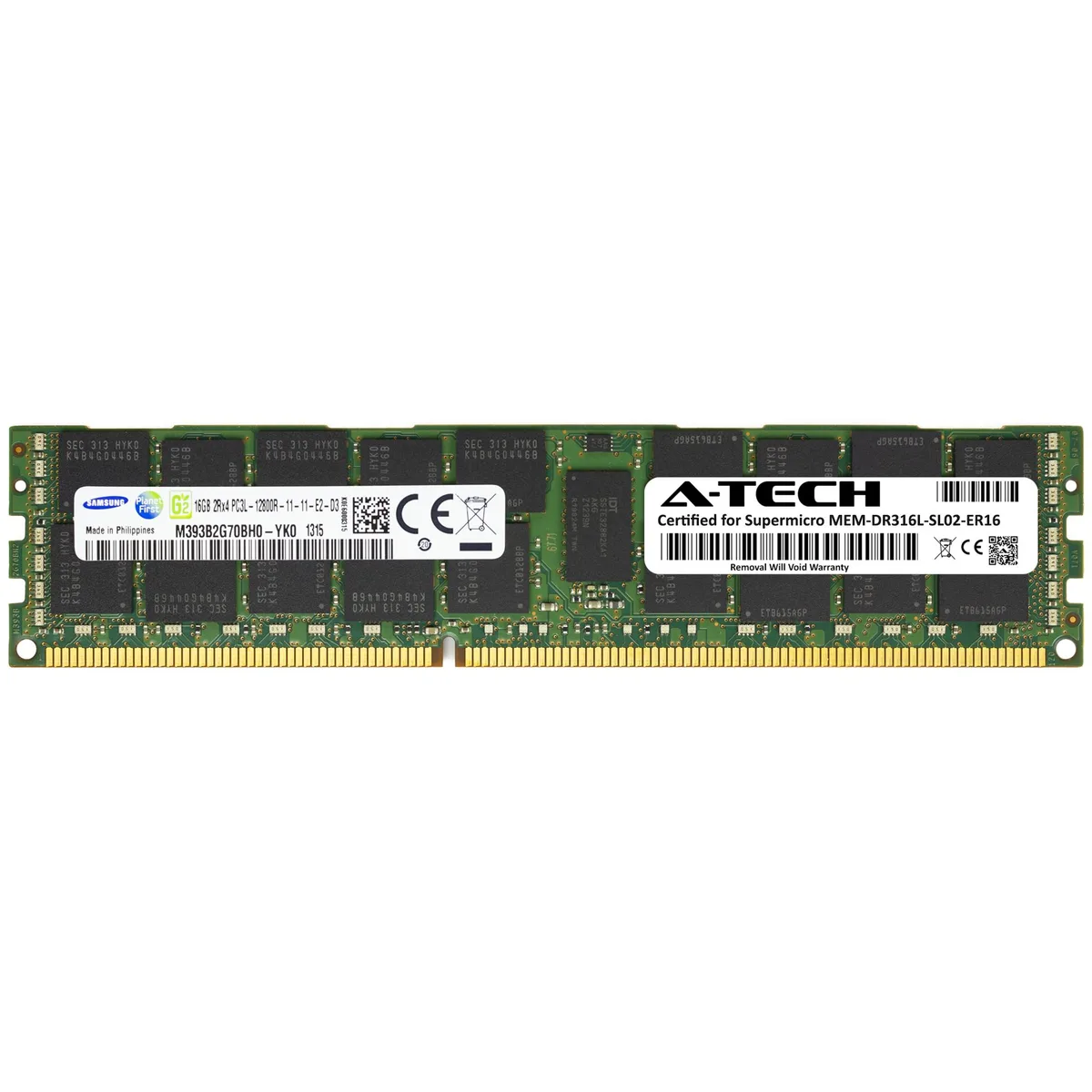 A-Tech A-Tech Supermicro Certified 16GB DDR3L 1600MHz 2Rx4 ECC RDIMM 240-Pin Server Memory — product photo