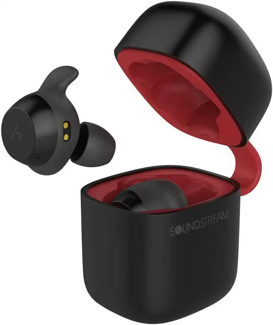 SOUNDSTREAM SOUNDSTREAM h2GO True Wireless Earbuds with Charging Pad HEQC-BK - Black — product photo