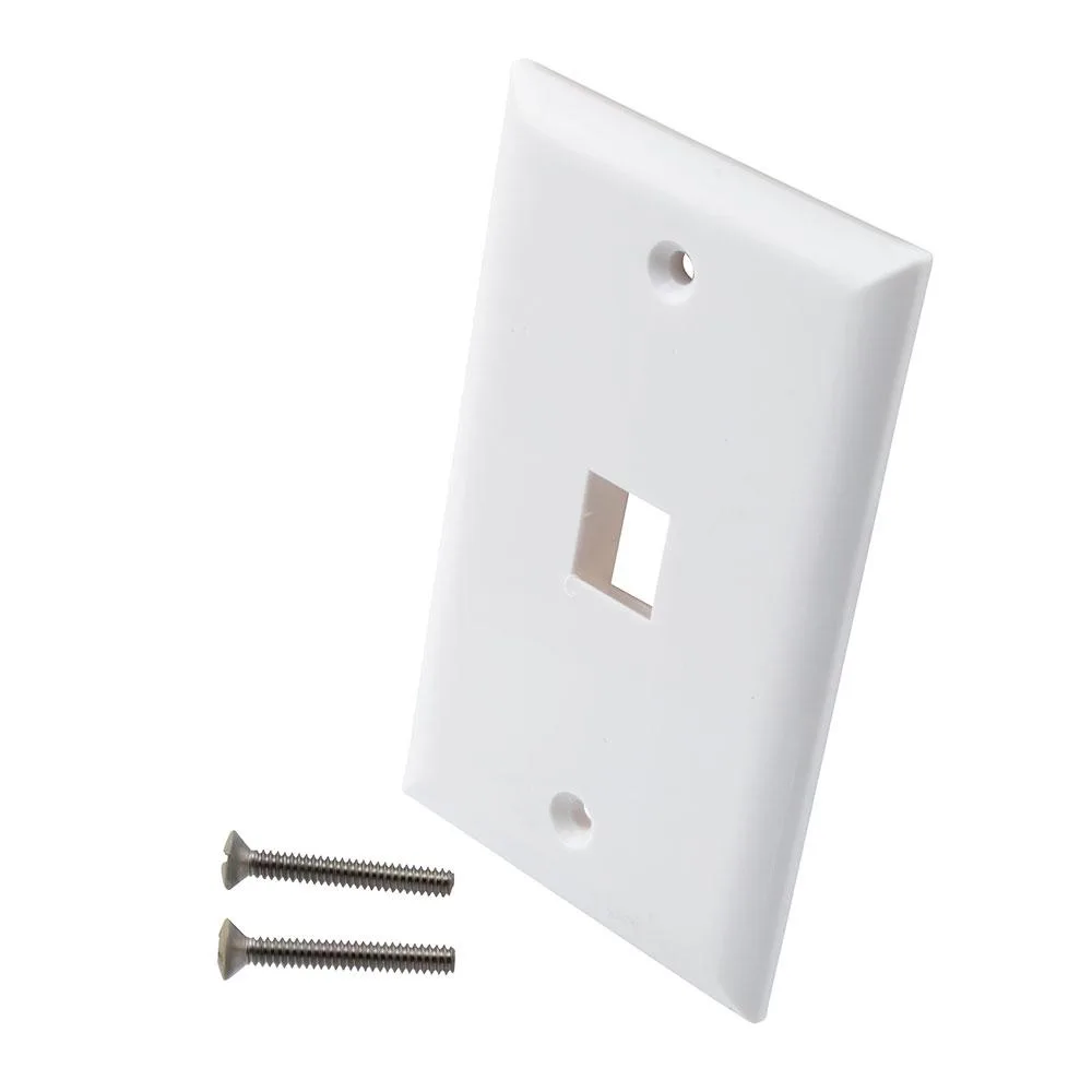 NavePoint NavePoint Snap-In Keystone Jack Wall Plate 1-Port White 10-Pack — product photo