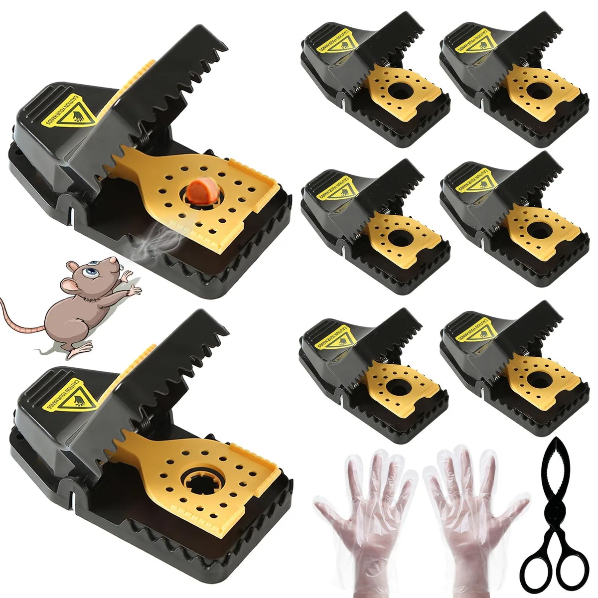 Humane mouse trap with covered bait compartment and spring mechanism