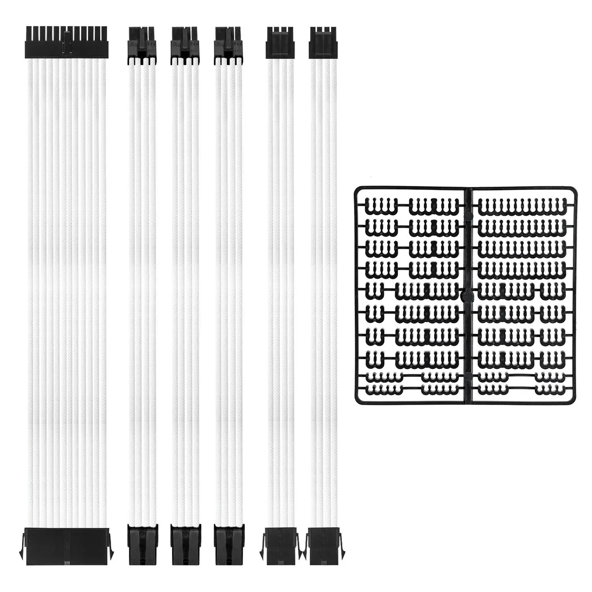 FormulaMod FormulaMod Fm-NCK1 300mm Power Extension Cord Kit White Opposite Bending — product photo