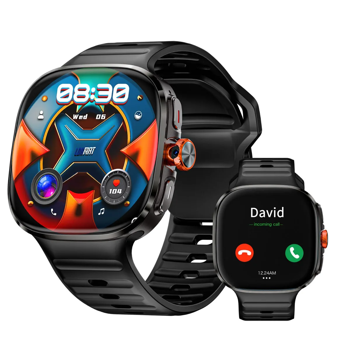 LOKMAT LOKMAT APPLLP 6 MAX smart watch 2.16 AMOLED 32GB 3GB RAM 1150mAh SC8541E 4G 5G GPS pop-up camera black — product photo