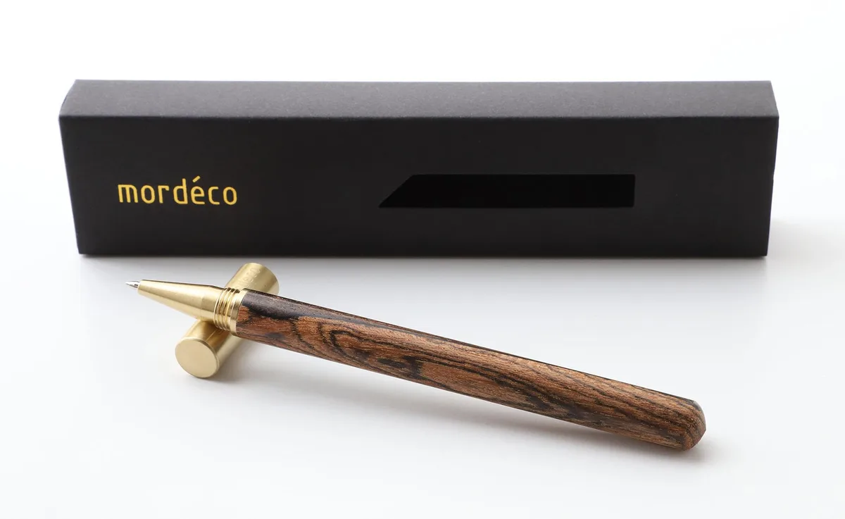 Mordeco Mordeco Wooden Rollerball Pen Brass Wood Brown office equipment — product photo