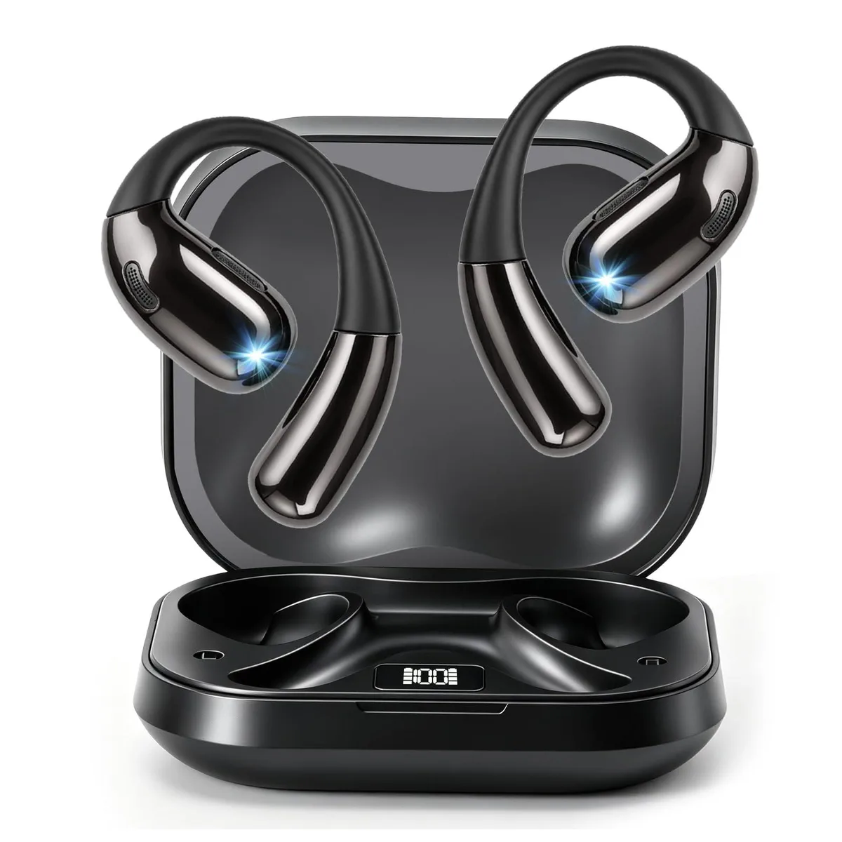  MKKLTUOP A51 Open Ear Headphones Bluetooth 5.4 Black — product photo