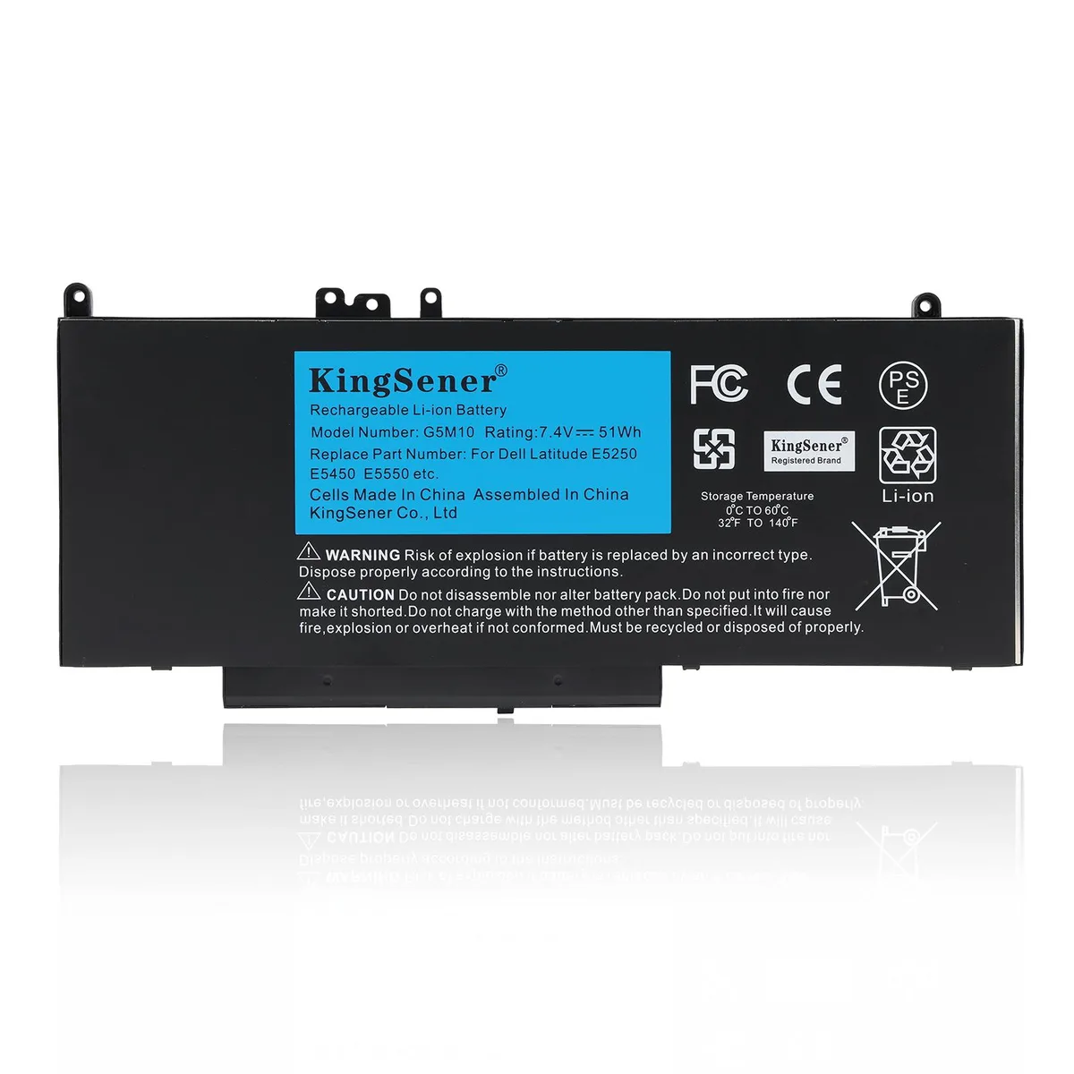 KingSener KingSener G5M10 7.4V 51WH laptop battery for DELL Latitude E5250 E5450 E5550 — product photo