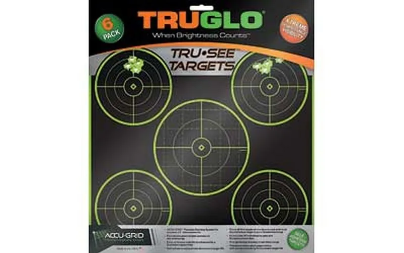 TRUGLO TRUGLO TG11A6 Tru-See Reactive Target 5 Bull 12x12 6-Pack — product photo
