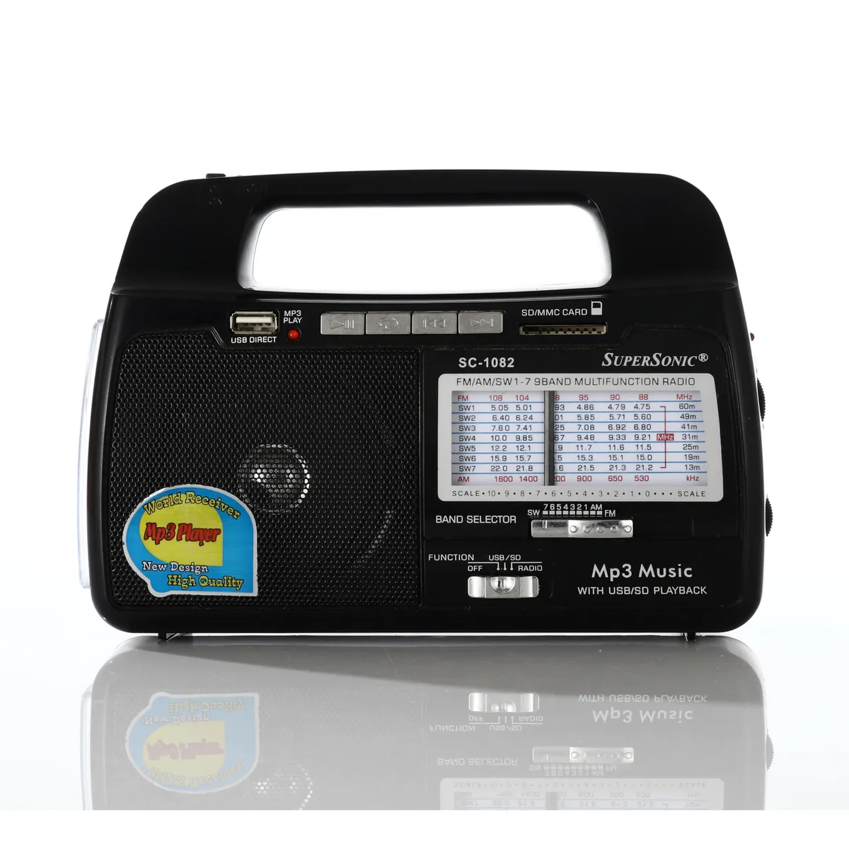  Supersonic SC-1082 9 Band AM/FM/SW Portable Radio — product photo