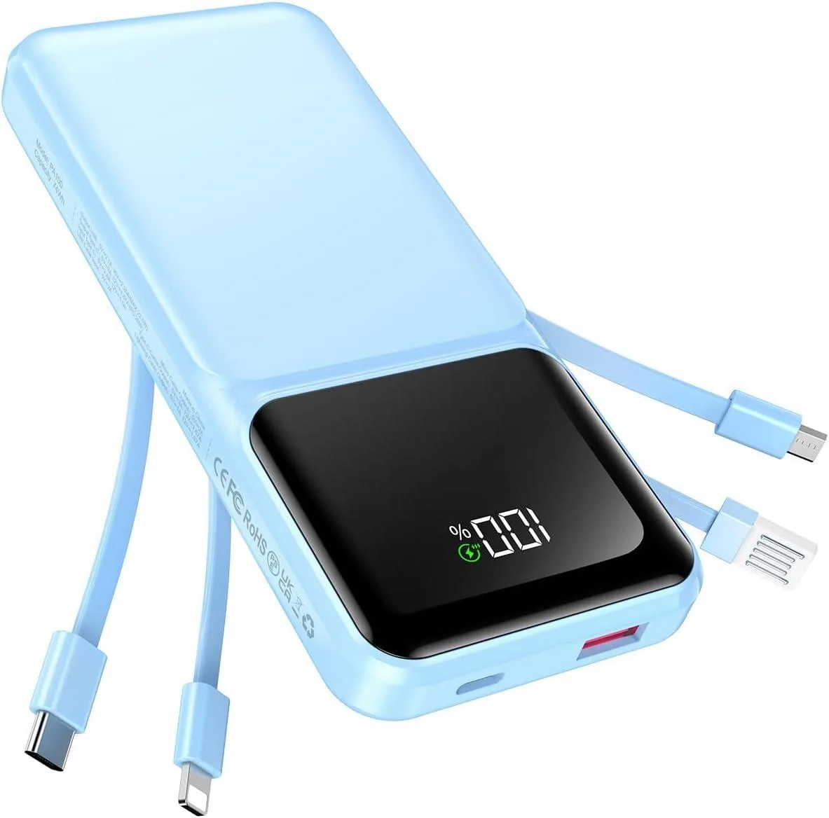 WOOJONG WOOJONG 20000mAh power bank with built-in cables, 22.5W — product photo