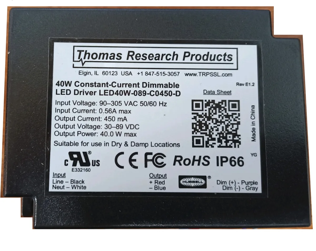 Hubbell Incorporated Hubbell Incorporated 40W 450mA 45-89V 0-10V IP66 Ballast — product photo