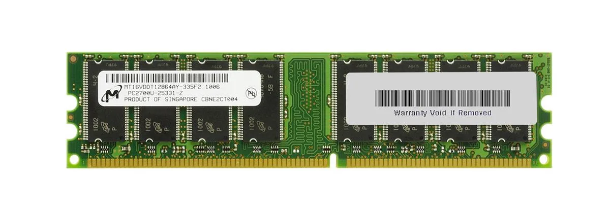 Micron Technology, Inc. Micron Technology, Inc. MT16VDDT12864AY-335F2 1GB PC2700 DDR-333MHz CL2.5 184-Pin DIMM Desktop RAM — product photo