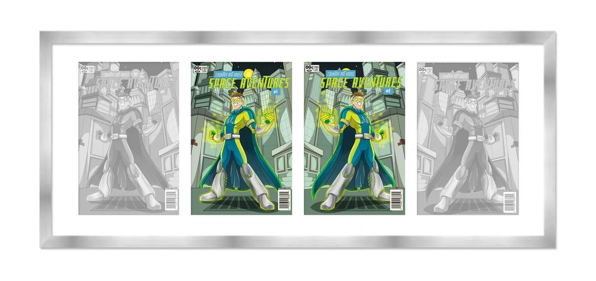 CustomPictureFrames.com CustomPictureFrames.com Silver Comic Book Frame 4 Openings 7.75x10.5 Home Accent — product photo