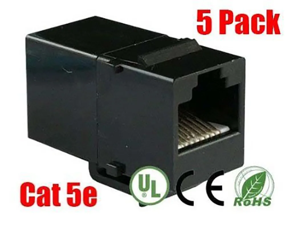 iMBAPrice iMBAPrice Cat 5e Keystone Inline Coupler Black Pack of 5 — product photo