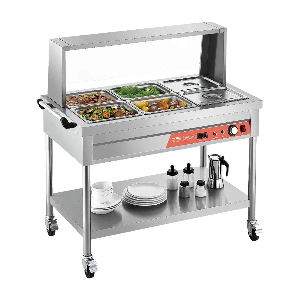 VEVOR VEVOR SKT1/2*6 6-Pan Food Warmer 1500W Stainless Steel — product photo