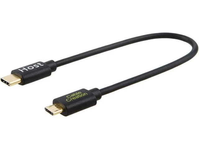 Manw Manw USB C to Micro USB Cable 0.65 FT 480Mbps Black — product photo